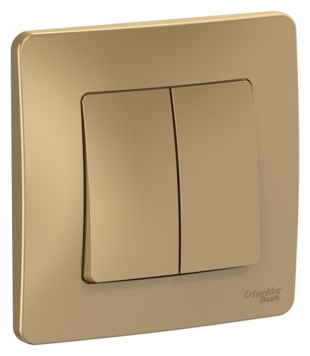 Переключатель с рамкой Systeme Electric Blanca 2-кл. проходной титан картинка